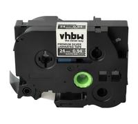 vhbw 1x Ruban compatible avec Brother PT PT-2460, PT-2470, PT-2450 CC, PT-2450 DX imprimante d'étiquettes 24mm Blanc sur Argent premium