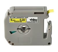vhbw 1x Ruban compatible avec Brother PT PT-70SP, PT-70HOT, PT-70HOL, PT-70HK, PT-70BMH imprimante d'étiquettes 9mm Noir sur Jaune