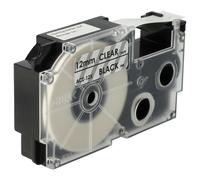 vhbw 1x Ruban compatible avec Casio KL-2000, KL-300, KL-200E, KL-60, KL-7000 imprimante d'étiquettes 8m x 12mm Noir sur Transparent