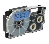 vhbw 1x Ruban compatible avec Casio KL-750E, KL-8100, KL-7400, KL-820, KL-780, KL-7200 imprimante d'étiquettes 8m x 9mm Noir sur Bleu