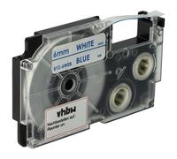 vhbw 1x Ruban compatible avec Casio KL-750E, KL-8200, KL-8100, KL-7400, KL-820, KL-780 imprimante d'étiquettes 8m x 6mm Bleu sur Blanc