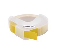 vhbw 1x Ruban de marquage 3D compatible avec Dymo Maxi 1755, Label Buddy 20008 imprimante d'étiquettes 3m x 9mm Blanc sur Jaune
