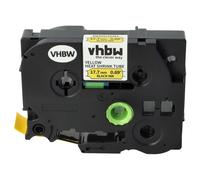 vhbw 1x Ruban remplacement pour Brother HS641, AHS-641 pour imprimante d'étiquettes 1,5m x 17,7mm Noir sur Jaune, cassette de gaine thermorétractable