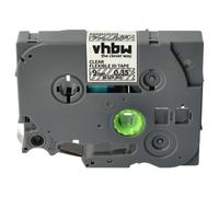 vhbw 1x Ruban remplacement pour Brother TZE-FX121, TZeFX121 pour imprimante d'étiquettes 8m x 9mm Noir sur Transparent, flexible, laminée