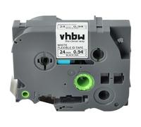 vhbw 1x Ruban remplacement pour Brother TZE-FX251, TZ-FX251 pour imprimante d'étiquettes 24mm Noir sur Blanc, flexible