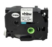 vhbw 1x Ruban remplacement pour Brother TZE-S251 pour imprimante d'étiquettes 8m x 24mm Noir sur Blanc, extraforte, laminée