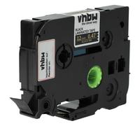 vhbw 1x Ruban textile compatible avec Brother PT 350P, 50 Years, 3600, 520, 530, 4000, série 500 imprimante d'étiquettes 12mm Or sur Noir