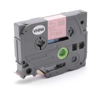 vhbw 1x Ruban textile compatible avec Brother PT 50 Years, 550, 540, 550A, 3600, 520, 530, 540C imprimante d'étiquettes 12mm Or sur Rose