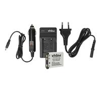vhbw 1x station de charge, 1x adaptateur allume-cigare, 1x batterie, 1x câble d'alimentation compatible avec Fujifilm FinePix J120, J15, J110w, J12