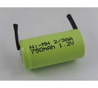 vhbw Batterie Remplacement pour 2/3AA pour modéle RC (750mAh, 1,2V, NiMH, Vert)