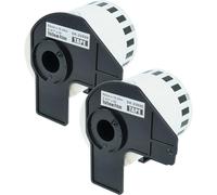 vhbw 2 Rouleau d'étiquettes compatible avec Brother PT QL-570, QL-580 | étiqueteuse - premium jaune + support 62mm x 15,24m (1 étiquette)