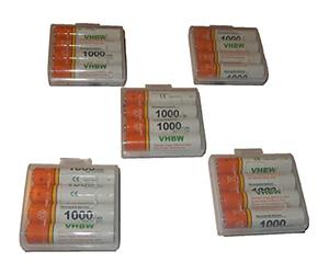 vhbw 20x Batterie AAA Micro Compatible avec AEG Eclipse 10 téléphone Fixe sans Fil (1000mAh, 1,2V, NiMH) Orange/Blanc
