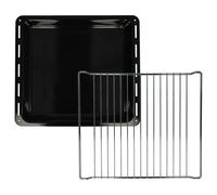 vhbw 2x 1x plaque de four, 1x grille (kit de 2 pièces) compatible avec Zanussi ZCS 6653, ZCS6653, ZE32, ZCE 661, ZCG6600 four - 42,2 x 37 x 5 cm