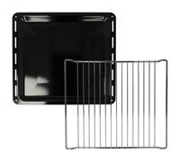 vhbw 2x 1x plaque de four, 1x grille (kit de 2 pièces) compatible avec Zanussi ZO37922, ZO460, ZO463, ZO482, ZO590, ZO593 four - 42,2 x 37 x 2 cm
