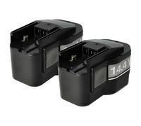 vhbw 2x NiMH batterie 1500mAh (14.4V) pour outil électrique outil Powertools Tools AEG BDSE 14 STX, BDSE 14 T Super, BDSE 14.4 T Super Torque, BS 14 X