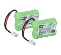 vhbw 2X Batterie Compatible avec Audioline DECT 7800 Mikro, 7500 Plus téléphone Fixe sans Fil (400mAh, 2,4V, NiMH) Vert
