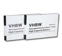vhbw 2x Batterie compatible avec Auerswald COMfortel M-520, M-720, M-710 téléphone fixe sans fil (700mAh, 3,7V, Li-ion)