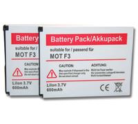 vhbw 2x Batterie compatible avec AVM Fritz!Fon MT-F 2446 téléphone fixe sans fil (600mAh, 3,7V, Li-ion)