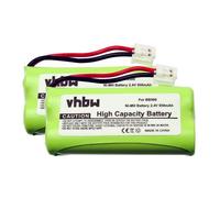 vhbw 2x Batterie compatible avec Binatone MD1600, Elite Range, MD2550, E3800, E800, BB600, BB500 téléphone fixe sans fil (800mAh, 2,4V, NiMH)