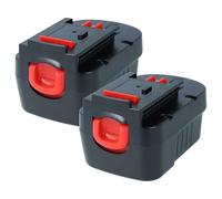 vhbw 2X Batterie Compatible avec Black & Decker KC2002F | KC2002FK, HPS1440, R143F2 Radio, NM14, PS142K outil électrique (1500 mAh, NiMH, 14,4 V)