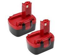 vhbw 2X Batterie Compatible avec Bosch GSB 14.4, GLI 14.4V, GSR 14.4V-2B, GST 14.4V, GSR 14.4, GSR 14.4V Outil électrique (2500 mAh, NiMH, 14,4 V)