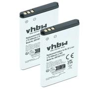 vhbw 2X Batterie Compatible avec Brondi Amico 2 Diamond, Elegant Friend 2, Amico Mio, Oyster S téléphone Portable (1000mAh, 3,7V, Li-ION)