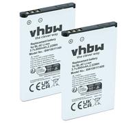 vhbw 2X Batterie Compatible avec Brondi Amico Clock, Amico Fedele, Amico Flip +, Amico Ampli Vox téléphone Portable (600mAh, 3,7V, Li-ION)