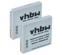 vhbw 2X Batterie Compatible avec Canon Digital Ixus 65, 70, 75, i Zoom, Wireless, i7, 55, 80 is, 60 Appareil Photo (600mAh, 3,6V, Li-ION)