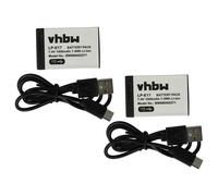 vhbw 2x Batterie compatible avec Canon EOS 750D, 8000D, 850D, 800D, 200D, 250D, 760D, 77D appareil photo (1000mAh, 7,4V, Li-ion), prise USB-C