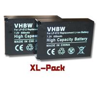 vhbw 2x Batterie compatible avec Canon EOS M10, M, M50, M200, 100D, Kiss X7, M50 Mark II, M2, 100, M100 appareil photo (650mAh, 7,2V, Li-ion)