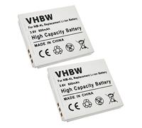 vhbw 2x Li-Ion batterie 600mAh (3.6V) pour appareil photo DSLR Canon Digital Ixus 60 - 100, PowerShot SD200 - SD600, Ixy Digital 40