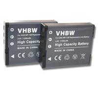 vhbw 2x Batterie compatible avec Casio Exilim EX-ZR200BK, EX-ZR200RD, EX-ZR300, EX-ZR200WE, EX-ZR300GD appareil photo (1100mAh, 3,6V, Li-ion)