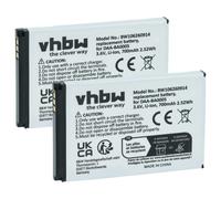 vhbw 2x Batterie compatible avec Creative Zen Micro, Zen Micro 5GB, Zen Micro 6GB lecteur de musique MP3 (700mAh, 3,7V, Li-ion)