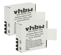 vhbw 2x Batterie compatible avec GeekPro 2.0 Plus, 3.0 Plus, 1 caméra vidéo caméscope (900mAh, 3,7V, Li-polymère) avec puce d'information
