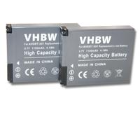 vhbw 2x Batterie compatible avec GoPro HD Hero 2 Surf Edition, 2 Outdoor Edition, 960, 2 caméra vidéo caméscope (1100mAh, 3,7V, Li-ion)