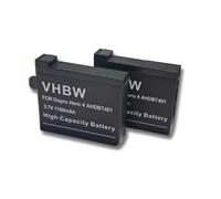 vhbw 2x Batterie compatible avec GoPro HD Hero 4 Silver Edition Music, 4 Black Edition Surf, 4 Silver caméra vidéo caméscope (1160mAh, 3,7V, Li-ion)