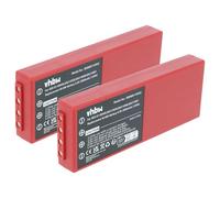 vhbw 2X Batterie Compatible avec HBC FUB10AA, BA14061, FUB78AA, FUB10XL, Fub06 Eex opérateur télécommande Industrielle (2000mAh, 6V, NiMH)