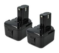 vhbw 2X Batterie Compatible avec Hitachi DS 12DVF3, DS12DVF2, DS 12DVF2, DS12DVF, DS 12DVF, DW18D, DS12DVF3 Outil électrique (3300 mAh, NiMH, 12 V)