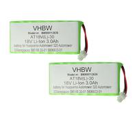 vhbw 2X Batterie Compatible avec Husqvarna Automower 320, 420 (Jusque 2019/2020), 330X Robot Tondeuse (3000mAh, 18V, Li-ION)