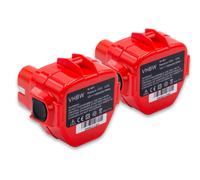 vhbw 2x batterie compatible avec Makita 6270DWE, 6270DWPE, 6271D, 6271DWAE, 6271DWAET2, 6271DWALE, 6271DWE outil électrique (1500mAh NiMH 12V)