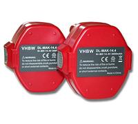 vhbw 2X Batterie Compatible avec Makita 6281DWPE, 6281D, 6280DWAE, 6333DA, 6333D, 6280DWALE, 6333DWA, 6280D Outil électrique (3000 mAh, NiMH, 14,4 V)