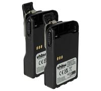 vhbw 2x Batterie compatible avec Motorola GP628 PLUS, GP344, GP388, GP338 Plus radio talkie-walkie (2600mAh, 7,2V, Li-ion) - avec clip de ceinture