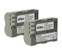 vhbw 2X Batterie Compatible avec Nikon D300, D200, D300s, D700, D70, D50, D100, D70s, D90, D80 Appareil Photo (1200mAh, 7,2V, Li-ION) - Remplacement pour EN-EL3e