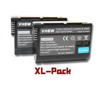 vhbw 2x Batterie compatible avec Nikon D800E, D810, WT-7, Z6 II, Z5 II, Z6, D8000, Z5, MH-25a, D850, D810a appareil photo (1400mAh, 7V, Li-ion), puce