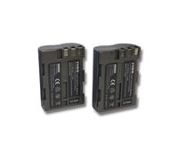vhbw 2x Batterie compatible avec Nikon D900, DSLR D700, D90, D80 appareil photo (2000mAh, 7,2V, Li-ion), puce d'information