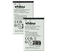 vhbw 2X Batterie Compatible avec Nokia 105 (2023), 100, 1100, 101, 106 Dual Sim, 1110, 1101, 1110i téléphone Portable (1200mAh, 3,7V, Li-ION)