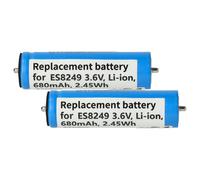 vhbw 2x Batterie compatible avec Panasonic ER-SC60, ER-SC40, ER-SB60, ER-HGP86, ER-SB40, ES205 rasoir tondeuse électrique (680mAh, 3,6V, Li-ion)