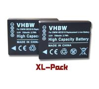 vhbw 2x Batterie compatible avec Panasonic Lumix DMC-ZS6, DMC-ZS15, DMC-ZS10, DMC-TZ9, DMC-ZS8, DMC-ZS20 appareil photo (750mAh, 3,6V, Li-ion)