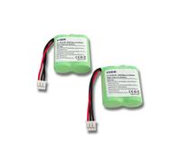 vhbw 2x Batterie compatible avec Philips Xalio 200, 200 Duo téléphone fixe sans fil (600mAh, 2,4V, NiMH) vert