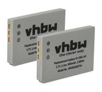 vhbw 2X Batterie Compatible avec Sanyo Xacti VPC-HD1E, VPC-HD1EX, VPC-HD2, VPC-HD700, VPC-HD700EX caméra vidéo caméscope (800mAh, 3,7V, Li-ION)